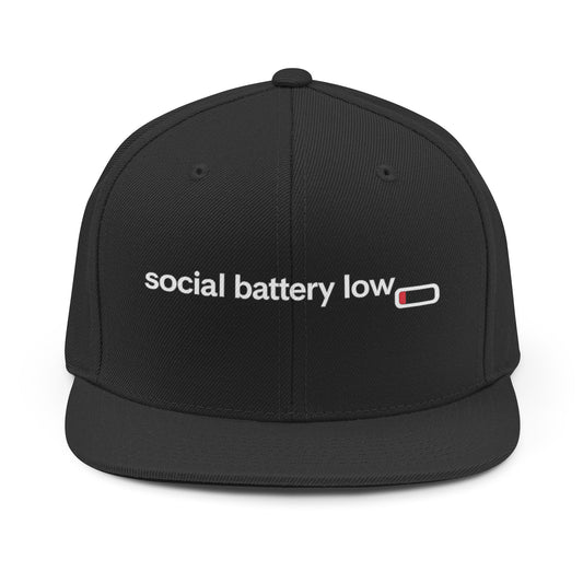 Social Battery Low SnapBack Hat