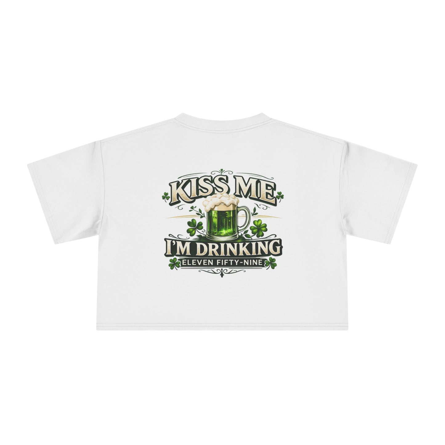Kiss Me I'm Drinking Women's Crop Tee